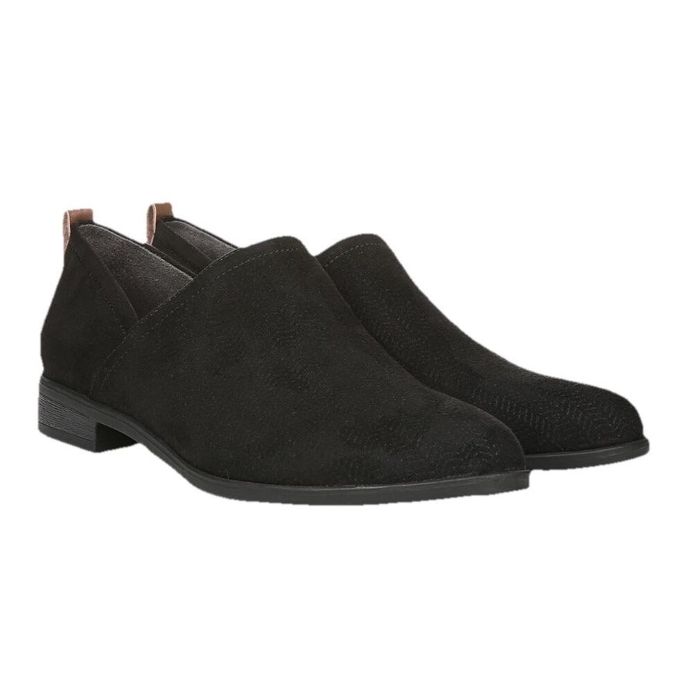 Dr. Scholls Womens 9.5 M Black Ruler Slip On Shootie Stack Heel Loafer